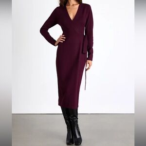 Lulus burgundy wrap dress size XXS